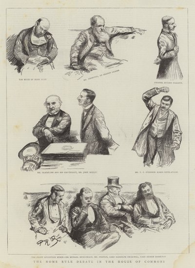 在下议院雕刻的自治辩论 作者 Charles Paul Renouard