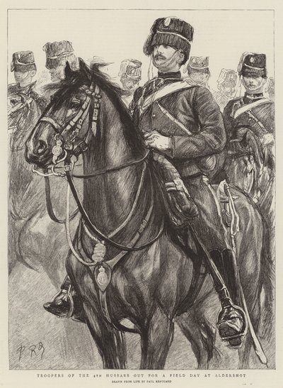 第四次Hu骑兵队在Aldershot参加野战日 作者 Charles Paul Renouard