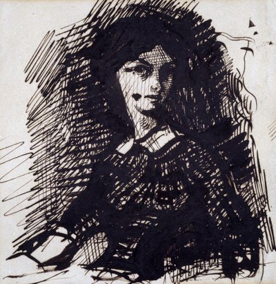 珍妮·杜瓦尔（Jeanne Duval）的肖像，十九世纪中叶 作者 查尔斯-皮埃尔·波德莱尔