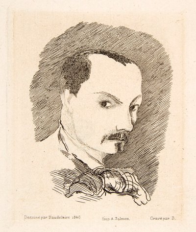 查尔斯-波德莱尔的自画像》，出版。1869. 作者 查尔斯-皮埃尔·波德莱尔