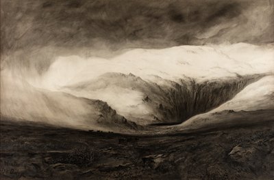 冬季，Llyn Dulyn，无日期（纸上水彩画） 作者 查尔斯·波特
