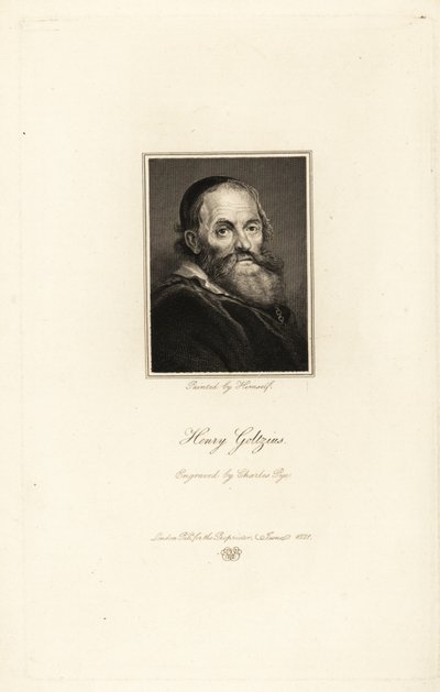 出生于德国的荷兰版画家、绘图员和画家 Hendrick Goltzius 的肖像 作者 查尔斯·皮