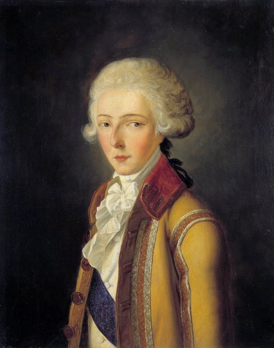 恩吉安公爵路易-安托万-亨利-德-波旁-孔德（Louis Antoine Henri de Bourbon-Conde, Duke of Enghien，1772-1804 年）的肖像--描绘的是 1788 年左右，身穿 "孔德家族 "狩猎服的路易-安托万-亨利-德-波旁-孔德。查尔斯-劳赫（Charles Rauch，1791-1857 年）1836 年绘制。尺寸路易-安托瓦肖像 作者 查尔斯·劳赫