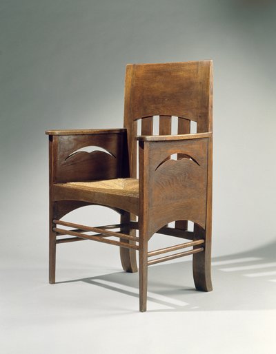 扶手椅，设计于1897年（橡木座椅） 作者 查尔斯·雷尼·麦金托什