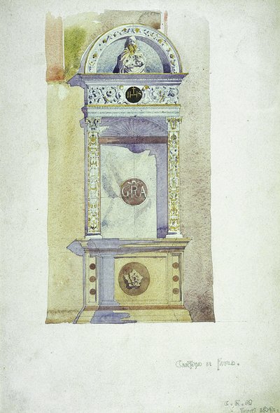 Certosa di Pavia，纪念馆，1891年（纸上水彩） 作者 查尔斯·雷尼·麦金托什