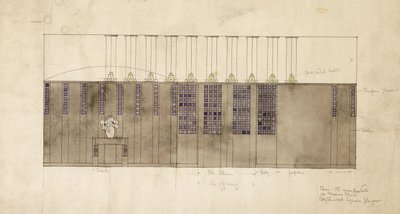 1905年，柏林为AS Ball设计墙壁，桌子和门 作者 查尔斯·雷尼·麦金托什