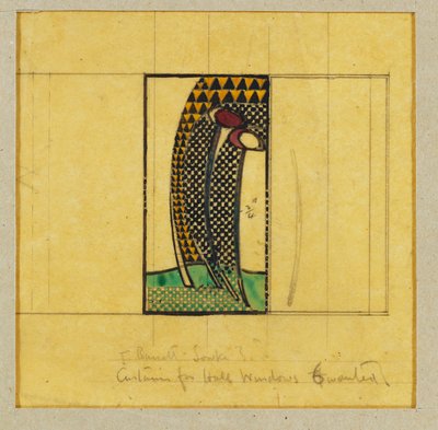 WJ Bassett-Lowke的大厅窗户窗帘设计，1916-17年 作者 查尔斯·雷尼·麦金托什