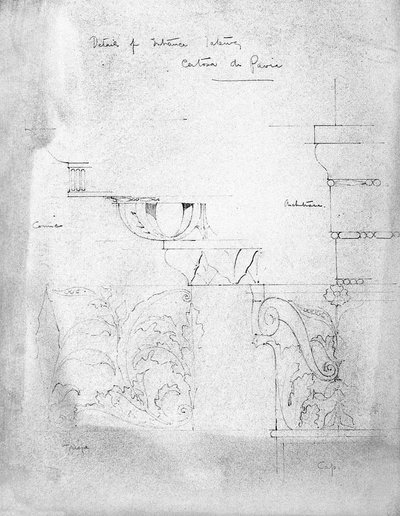 入口门户，Certosa di Pavia，1891年细节 作者 查尔斯·雷尼·麦金托什