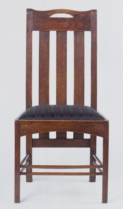侧椅，两人之一，为Cranstons Argyle Street Tearooms小姐制作，格拉斯哥，1896年（橡树） 作者 查尔斯·雷尼·麦金托什