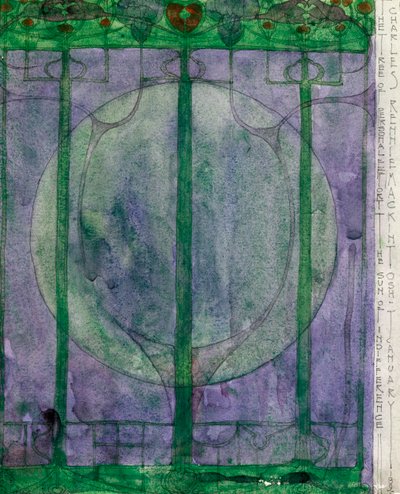 个人努力之树，查尔斯·雷尼·麦金托什（Charles Rennie Mackintosh，1868-1928 年），纸本铅笔和水彩，32x25 厘米 作者 查尔斯·雷尼·麦金托什