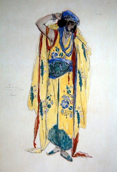 Oulade的服装设计，约1920年（纸上水彩、水粉和铅笔）。 作者 查尔斯·里基茨