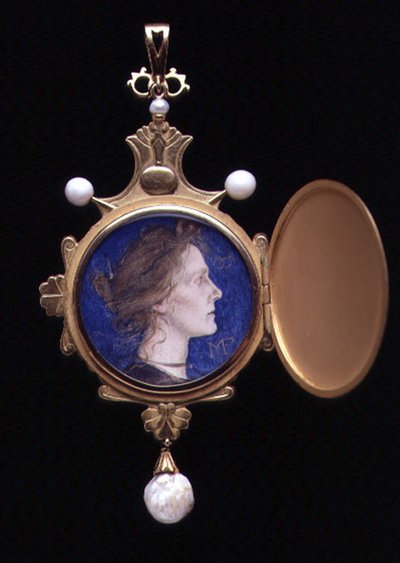 Pegasus吊坠包含Miss Edith Emma Cooper（1862-1913）1901年的缩影（铅笔和珐琅wc）（外观见109662） 作者 查尔斯·里基茨