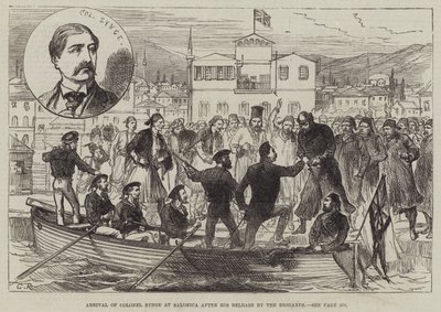 在被强盗释放后，萨洛尼卡上校Synge上校抵达 作者 Sir John Charles Robinson