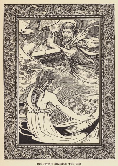 Ino给了Odysseus面纱 作者 Sir John Charles Robinson