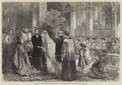 诺福克公爵与弗洛拉·黑斯廷斯夫人在布朗普顿大教堂的婚礼 作者 Sir John Charles Robinson