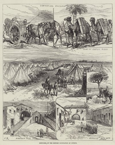 英国占领塞浦路斯的草图 作者 Sir John Charles Robinson