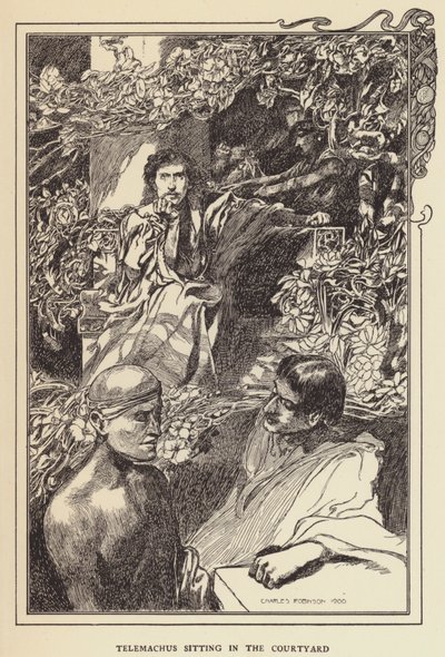 Telemachus坐在院子里 作者 Sir John Charles Robinson