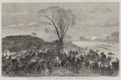 牛津大学和剑桥大学的划船比赛，来自Sandhills，位于Chiswick对面 作者 Sir John Charles Robinson