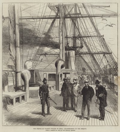 威尔士亲王的印度之旅，塞拉皮斯的四分之一甲板 作者 Sir John Charles Robinson