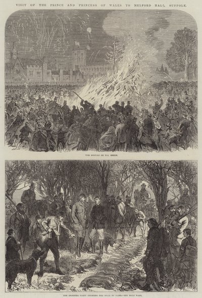 参观威尔士王子和公主到萨福克郡的梅尔福德庄园 作者 Sir John Charles Robinson