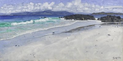 海滩岩石，艾奥纳，2016 年（布面油画） 作者 查尔斯·辛普森
