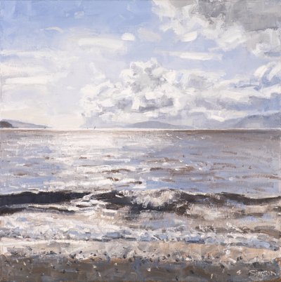 灰色的海，Ledaig，2017 年（布面油画） 作者 查尔斯·辛普森