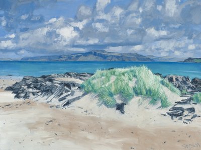 岩石与草丛，艾奥纳，2013 年（布面油画） 作者 查尔斯·辛普森