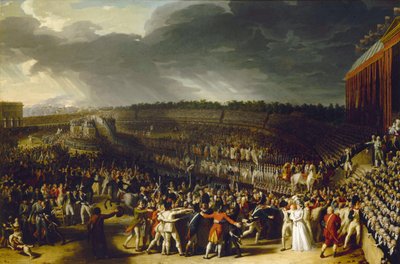 1790年7月14日在Champ de Mars举行的联邦节，1792年。 作者 查尔斯·戴维宁