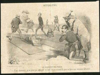 Charles Vernier (?-1887)在《Charivari》中的插图--《政治家》--共和国总统，内政部长--Thiers Adolphe，拿破仑三世，Faucher Leon (1803-1854) - 作品集 作者 查尔斯·韦尼尔
