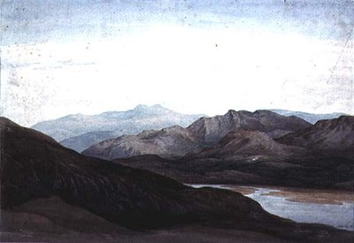 在Mawddach河，Merionethshire，Cader Idris在距离 作者 查尔斯·文森特·巴伯