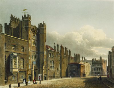圣詹姆斯宫，来自“皇家住所的历史”，由Richard Reeve（1780年）镌刻，William Henry Pyne（1769-1843），1819年 作者 查尔斯怀尔德