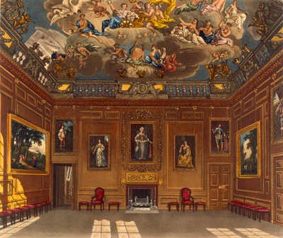 皇家观众厅，温莎城堡，来自&39;Royal Residences&39;，由WJ Bennett，酒吧雕刻。作者：William Henry Pyne（1769-1843），1818年（aquatint） 作者 查尔斯怀尔德