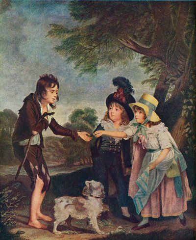 弗朗西斯·福特先生的肖像孩子给一个乞eg男孩一枚硬币。 1793年展出1906年 作者 查尔斯·威尔金森