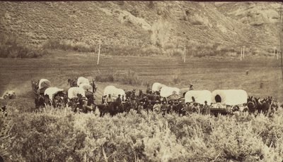 摩门教移民列车，回声峡谷，约1870年。 作者 查尔斯·威廉·卡特