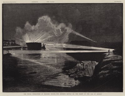 米尔福德港的海军作战，8月17日夜间的决战 作者 Charles William Wyllie