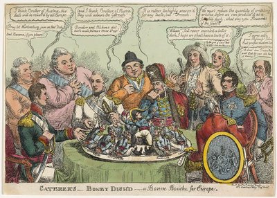 Caterers- Boney Dishd-欧洲的Bonne Bouche，酒吧。 1813年（手工彩色雕刻） 作者 查尔斯·威廉姆斯