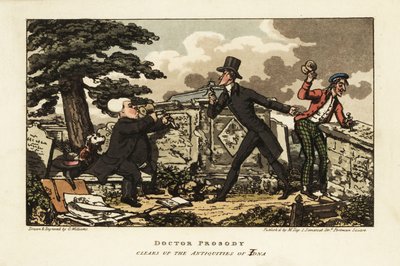 英国游客在苏格兰内赫布里底群岛的爱奥那岛上用锤子和凿子破坏一座古墓 作者 查尔斯·威廉姆斯