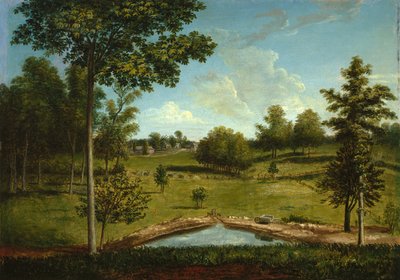 从米尔银行看到卖方霍尔的风景，c.1818 作者 查尔斯·威尔森·皮尔