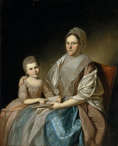 塞缪尔·米夫林夫人和孙女丽贝卡·米夫林·弗朗西斯（1777-80）。 作者 查尔斯·威尔森·皮尔