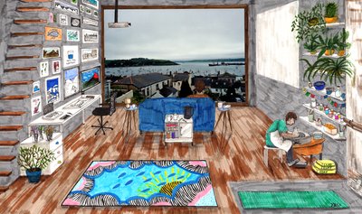 科罗纳梅森，2020（纸上毛笔）。 作者 夏洛特奥尔