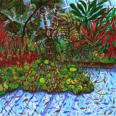 海湾花园，2020年（毛笔）。 作者 夏洛特奥尔