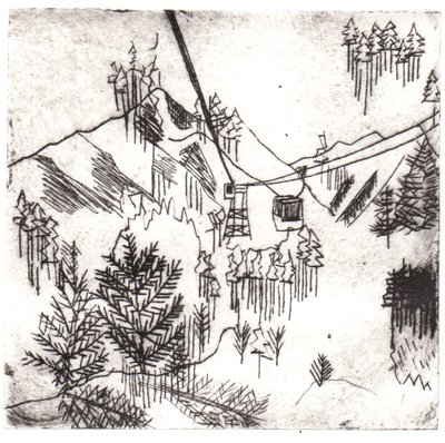 梅尔霍芬山，2015（干点蚀刻和数字）。 作者 夏洛特奥尔