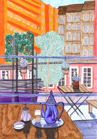 普伦茨劳尔伯格，2017年（毛笔）。 作者 夏洛特奥尔