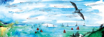 海鸥的故事》，2020年（水彩和钢笔）。 作者 夏洛特奥尔