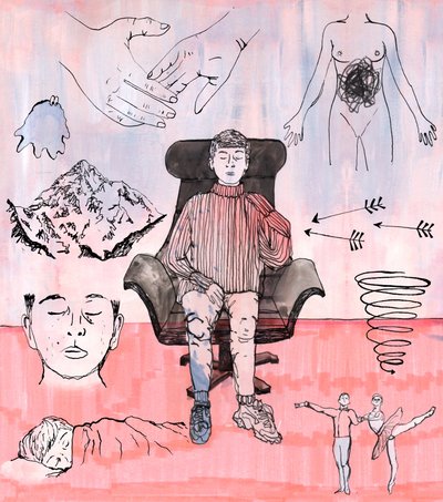 治疗插图，2018（水墨和丙烯酸）。 作者 夏洛特奥尔