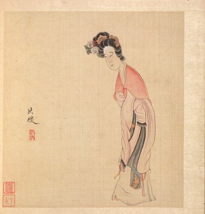 古代大师之后的绘画：一位女士，1598-1652年。 作者 陈洪寿