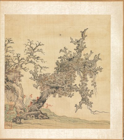 古代大师的画作一棵古树 作者 Chen Hongshou