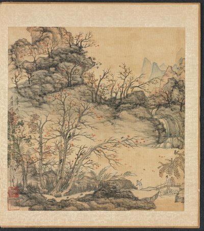 古代大师之后的绘画：秋天风景，1598-1652年。 作者 陈洪寿