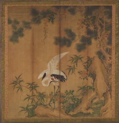 仙鹤和松树，19世纪末。 作者 陈兆峰