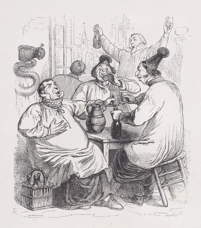 教区歌手》选自《贝朗热全集》，1836年。 作者 Cherrier